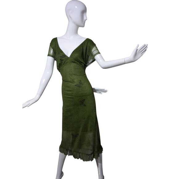 Cider Whimsical Fairycore Women size 4X Babydoll Butterfly Split Mesh Maxi Dress - Picture 3 of 12